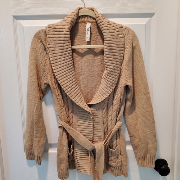 Vintage Y2K belted cardigan sweater, juniors size M - Picture 2 of 11